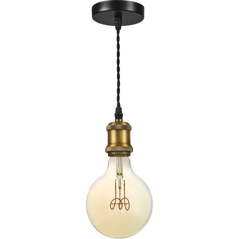 luminaire suspendu - aric epoque - e27 - laiton doré - sans lampe - aric 50450 (1/3)