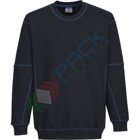 B318 - Felpa bicolore, blu navy/blu, XXL (1/2)