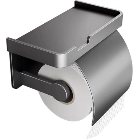[NIEMALS VERWENDET] Toilettenpapierspender, Toilettenpapierhalter aus Aluminium, Toilettenpapierspender mit Deckel, platzsparender Toilettenpapierhalter, rostfreier Toilettenpapierhalter