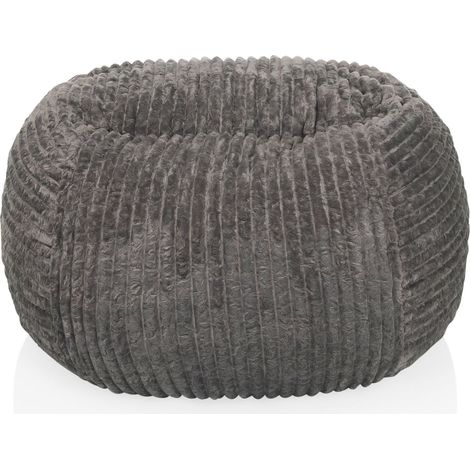 Sitzsack / Bodensofa Sitzolo R Cord Stoff grau hjh LIVING (1/5)