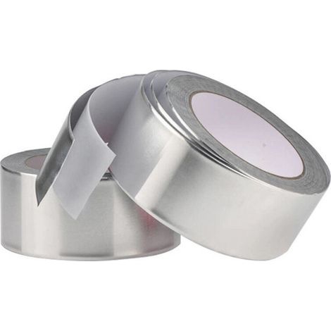 Aluminum foil adhesive tape, 50 mm x 50 meters, 2 rolls, suitable for sealing, repair and waterproofing. (1/5)