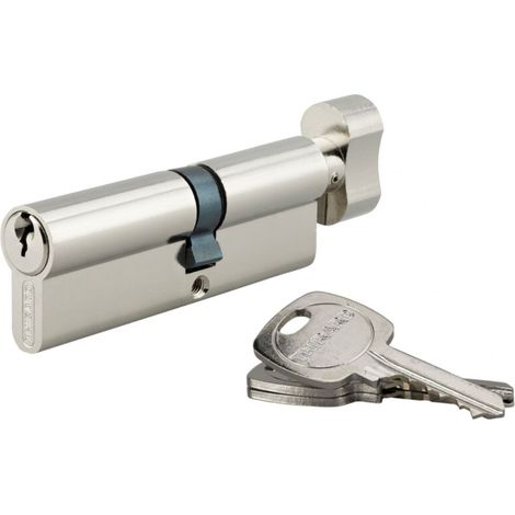 Cylindre de serrure à bouton STD 50Bx40mm – Anti-arrachement – 3 clés – Nickelé – 5 goupilles – Sécurité 5/10 (1/2)