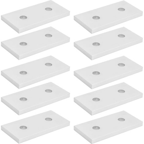 10 plaques de fixation en aluminium, équerres plates de renfort pour assemblage vertical, connecteur 2 trous 4040, lot de 10 (1/5)