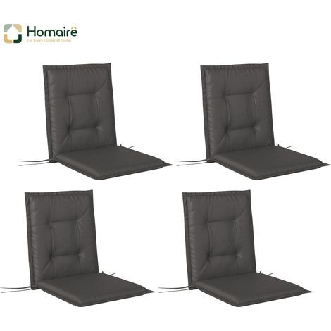 HOMAIRE Set de 4 coussins de siège 108x50x5 cm pour mobilier de jardin, chaises et chaises de salle à manger, intérieur et extérieur, couleur gris foncé (1/5)