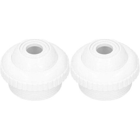 Buse de refoulement piscine – 2 pièces, tête pivotante, filetage extérieur 1,5 pouce, blanc, pour piscines acier (1/4)