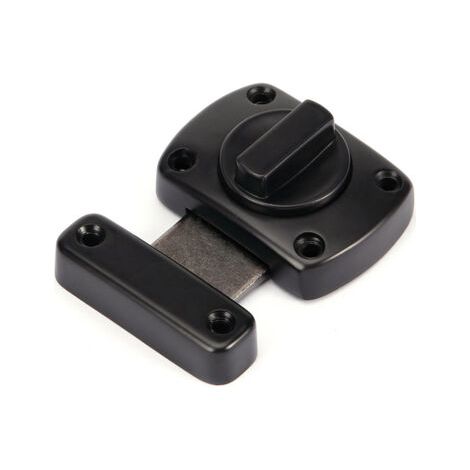 Serrure de porte en acier inoxydable avec verrou à pêne rotatif, applicable à diverses portes, noir (grand) (1/3)