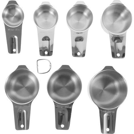 Set de Tasses à Mesurer Empilables et Faciles à en Acier Inoxydable avec Graduation Capacité de 30ml à 240ml Pâtisserie Cuisine (1/5)