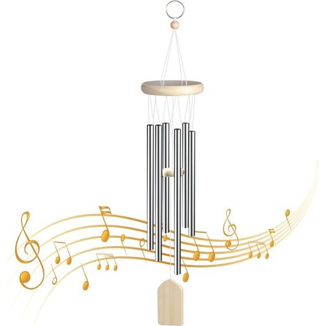 Carillon a Vent Exterieur, Carillons éoliens, Carillons Décoratifs d'extérieur Aluminium Bois Wind Chime pour Jardin Cour Maison