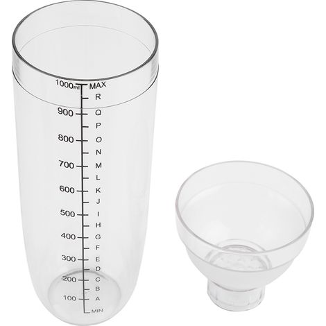 Auslaufsicherer, transparenter PC-Cocktailshaker mit Graduierung (1000 ml) (1/5)