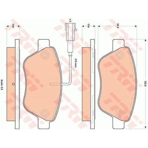 Kit de plaquettes de frein, frein à disque TRW Automotive GDB1842 ABARTH 4254 C8 (1/2)