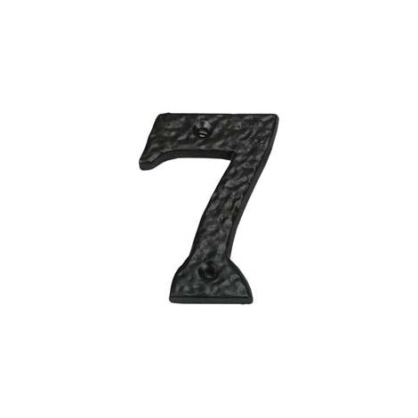 Numero civico 7 in ferro nero opaco