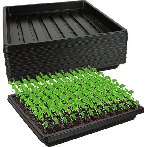 Bandejas de siembra para plantas y hortalizas - 12 bandejas de cultivo de 26,9 x 26,9 cm (1/5)