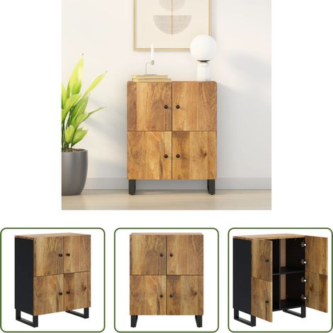 vidaXL Meuble de chambre à coucher - Buffet avec 4 portes 60x33x75 cm bois massif de manguier (1/5)