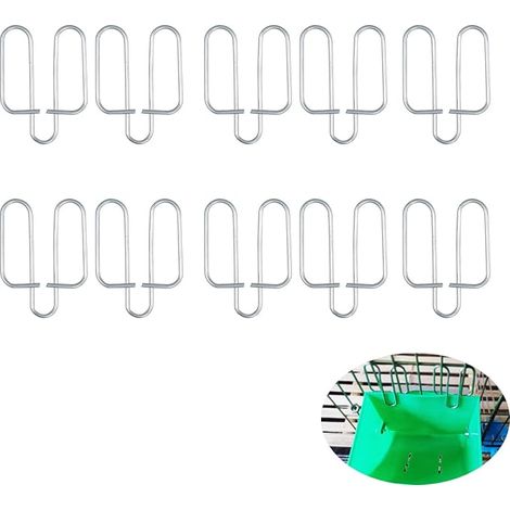 Lot de 10 pinces Burmatar avec boucle fixe pour mangeoires et abreuvoirs d'oiseaux (poules, perroquets, calopsittes, perruches). (1/5)