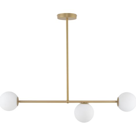 Plafoniera minimal oro 3 sfere vetro G9 Gama Sigma (1/2)