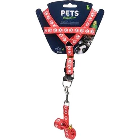 DOGS correa arnes perro huellas 120 cm , Correa arnes perro huellas 120cmMarca DogsArnés con correa de polietileno rojo para perroMedida: 120 cmTamaño de la raza de
