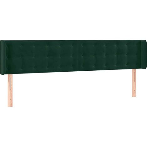 Maison Exclusive - Testiera ad Orecchio Verde Scuro 203x16x78/88 cm in Velluto (1/5)