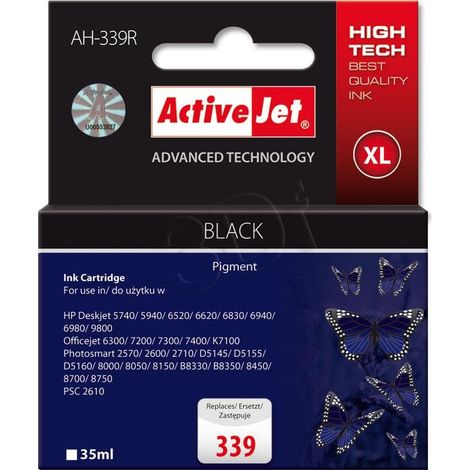 Activejet AH-339R - Cartucho de tinta negra HP 339, repuesto Premium XL (1/2)