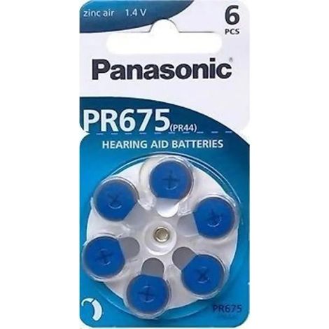 Pile per apparecchi acustici Panasonic PR 675 605 mAh 1,4 V