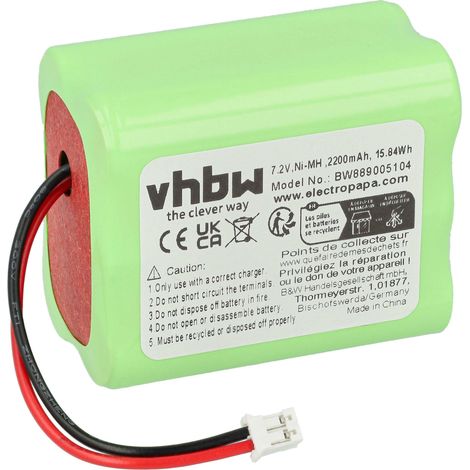 vhbw Batería compatible con Ape Labs LightCan SE, LightCan, LightCan V2 LED, lampara a batería (2200 mAh, 7,2 V, NiMH) (1/4)