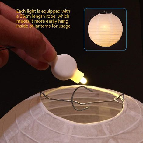 Lot de 10 mini guirlandes lumineuses LED suspendues pour lanternes en papier ballons, fonctionnant sur piles, décoration de Pâques, mariage, maison. (1/5)