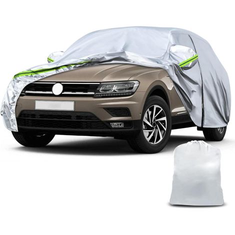Housse de Voiture Adaptée pour Volkswagen Touran 2003-2024, Housse de Garage Complète Argentée étanche avec Porte Zippée pour Neige, Pluie, Protection Tous Temps,Personnalisé pour VW Touran 2003-2024 (1/5)