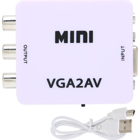 VGA vers AV Mini : prend en charge le convertisseur ordinateur haute définition 1080P VGA vers AV vers TV. (1/5)