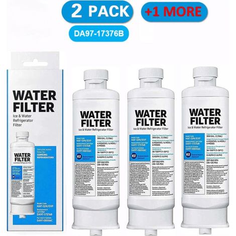 – Lot de 3 filtres à eau de réfrigérateur – Charbon de noix de coco 100 % naturel – Compatible DA97-17376B DA97-08006C HAF-QIN HAF-QIN/EXP (1/4)