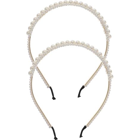 2-Piece Beaded Headband for Girls, White, Hair Accessory (1/5)