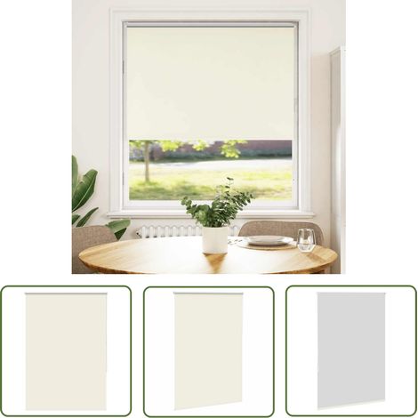 vidaXL Verdunkelungsrollo Cremeweiß 100x130cm Stoffbreite 95,7cm (1/5)