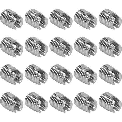 20PCS Self Tapping Insert Stainless Steel Slotted Wire Thread Repair Insert with M5x0.8 Female M8x1.0 Male Thread