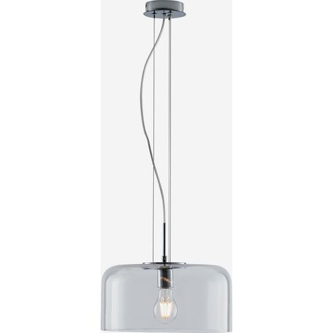 Lampadario a sospensione in vetro e metallo design moderno Berwin - Trasparente