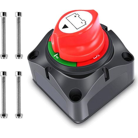 Coupe Circuit de Batterie 12V - 48V Interrupteur Isolateur de Batterie, Interrupteur de Déconnexion de Batterie étanche 275A Commutateur d'Isolateur de Batterie pour Voitures,Bateaux,Véhicules,