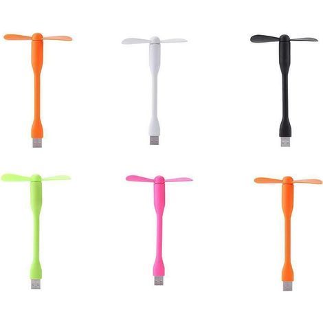 Lot de 6 mini ventilateurs flexibles, micro-USB, pour ordinateurs portables, batteries externes, portables, 5 couleurs (1/5)