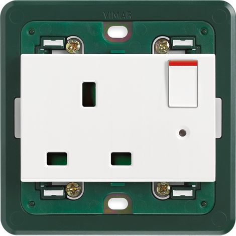 VIMAR - 14221 Presa 2P+T 13A inglese interr. bianco
