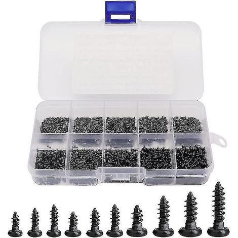 1000 vis à bois miniatures autotaraudeuses à tête ronde Phillips M1 M1.2 (1/5)