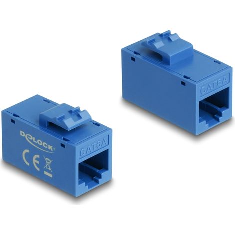 Delock MÃ³dulo Keystone RJ45 hembra a RJ45 hembra Cat.6A UTP azul
