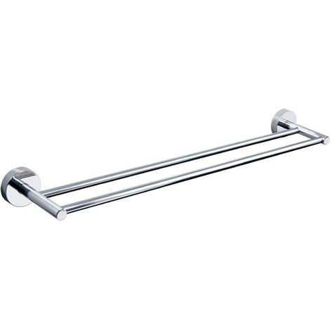 Portasciugamani doppia barra 60cm in acciaio inox lucido MIRA-C kamalu