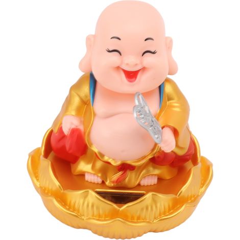 Statue de Bouddha solaire, ornement du char de Maitreya solaire, tête mobile symbolisant la richesse et le bonheur, vêtements dorés (1/5)
