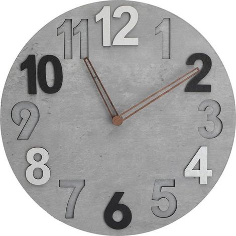 Horloge murale numérique tridimensionnelle moderne minimaliste en panneau MDF gris, 30 cm, moderne sans son de tic-tac-Gris-1 (1/4)