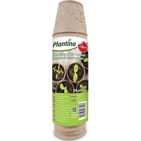 Lot de 24 pots de semis ronds 6cm biodégradables 100% naturels (1/4)