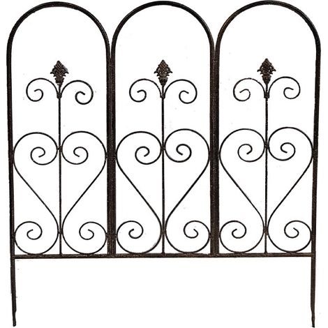 Barrière de jardin terrasse fer patiné 70x78cm (1/2)