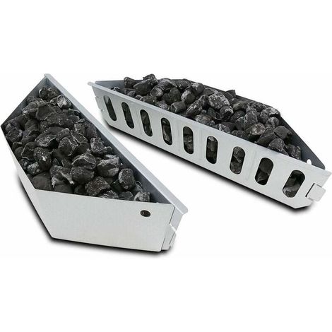 Lot de 2 paniers à charbon de bois pour barbecues Weber 47-67 cm - acier galvanisé haute résistance - Chaleur directe et indirecte (1/5)