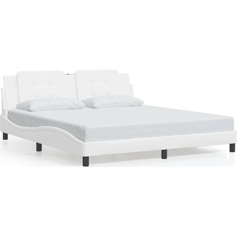 Maison Exclusive - Giroletto senza Materasso Zadar Bianco 180x200 cm in Similpelle