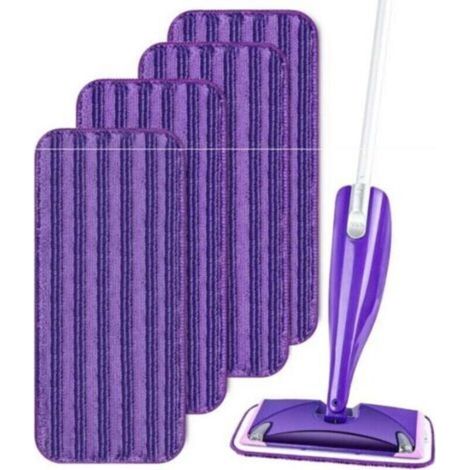 4er-Pack wiederverwendbare Tücher für Swiffer WetJet, Mikrofaser-Wischmopp-Pads, Mikrofaser-Wischmopp-Pads, Ersatz-Wischmopp-Pads