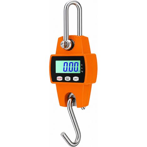 Peson Électronique à Crochet 300 kg Portable pour Levage Orange (1/5)