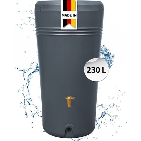 4rain AZURA 2in1 réservoir d’eau de pluie 230 litres gris graphite incl. bac à plantes (1/5)