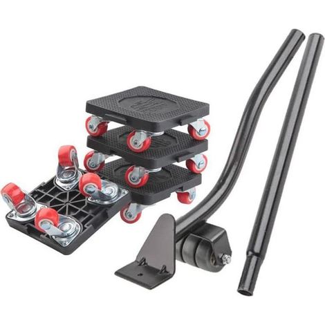 Chariot de transport pour meubles lourds – roulettes pivotantes 360° – capacité de charge 400 kg – roulettes en caoutchouc non abrasives (1/5)