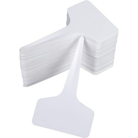 Pflanzen Schilder Wetterfest Pflanzen Stecker T-Form Pflanzen Etiketten Plastik Kunststoff Pflanzenetiketten Stecketiketten für Alle Gärtner White 100 Stück (1/5)