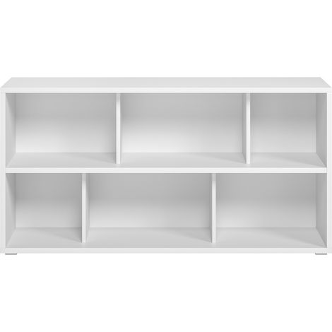 Niedriges Bücherregal aus weißem Holz B140 cm EPURE